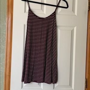 Burgundy striped strappy dress
